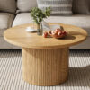 Round Wood Coffee Table - Image 2