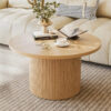 Round Wood Coffee Table - Image 6