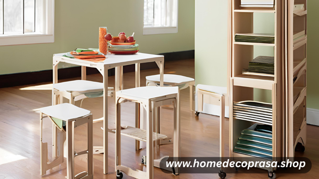 Furniture that folds away or stacks is perfect for compact living. Designer Alvin Wayne used collapsible tables and stackable stools to keep his space flexible. These pieces are ideal for small apartments or multipurpose rooms, allowing you to switch between uses without constantly rearranging. Store them easily when not in use and pull them out when needed for a chic makeover.