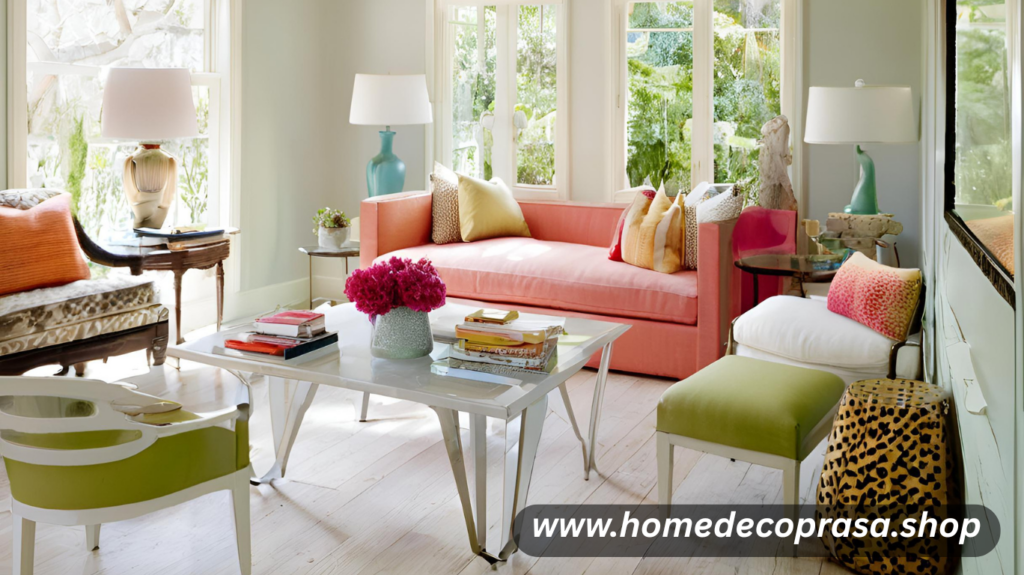 Choose furniture with exposed legs to give the illusion of more floor space. Designer Mark Lavender used a leggy table in a small room to make it feel less heavy. This type of furniture allows light and air to flow underneath, which visually expands the space. It’s a great strategy for living rooms, bedrooms, and entryways where lots of furniture would feel overpowering. Opt for sleek, elevated designs to keep things open and airy.