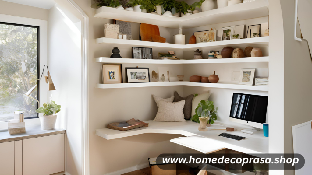 Even the tiniest corners can serve a purpose in small homes. Designer Kelly Hurliman transformed an unused alcove into a fully functional workspace.